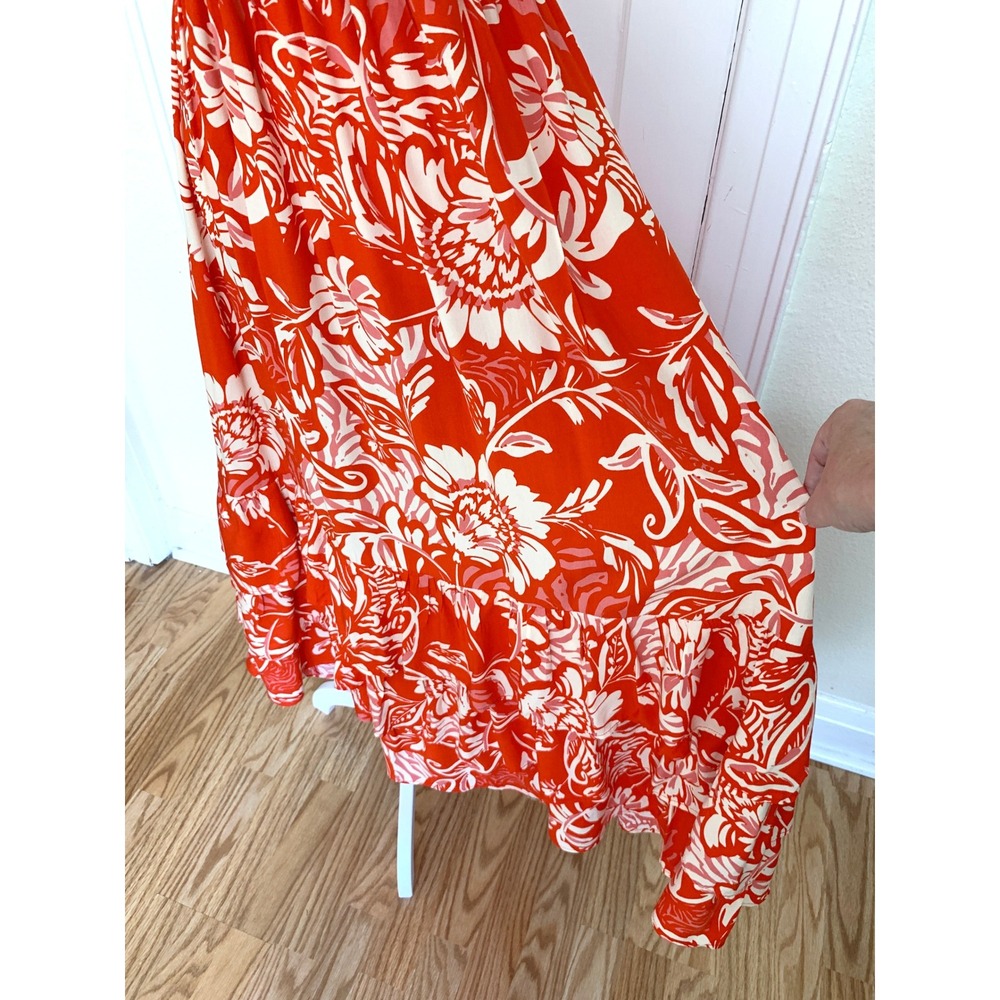 Abel the Label Anthropologie Charlotte Floral Maxi Dress S Strapless Tiered Boho - Picture 3 of 16